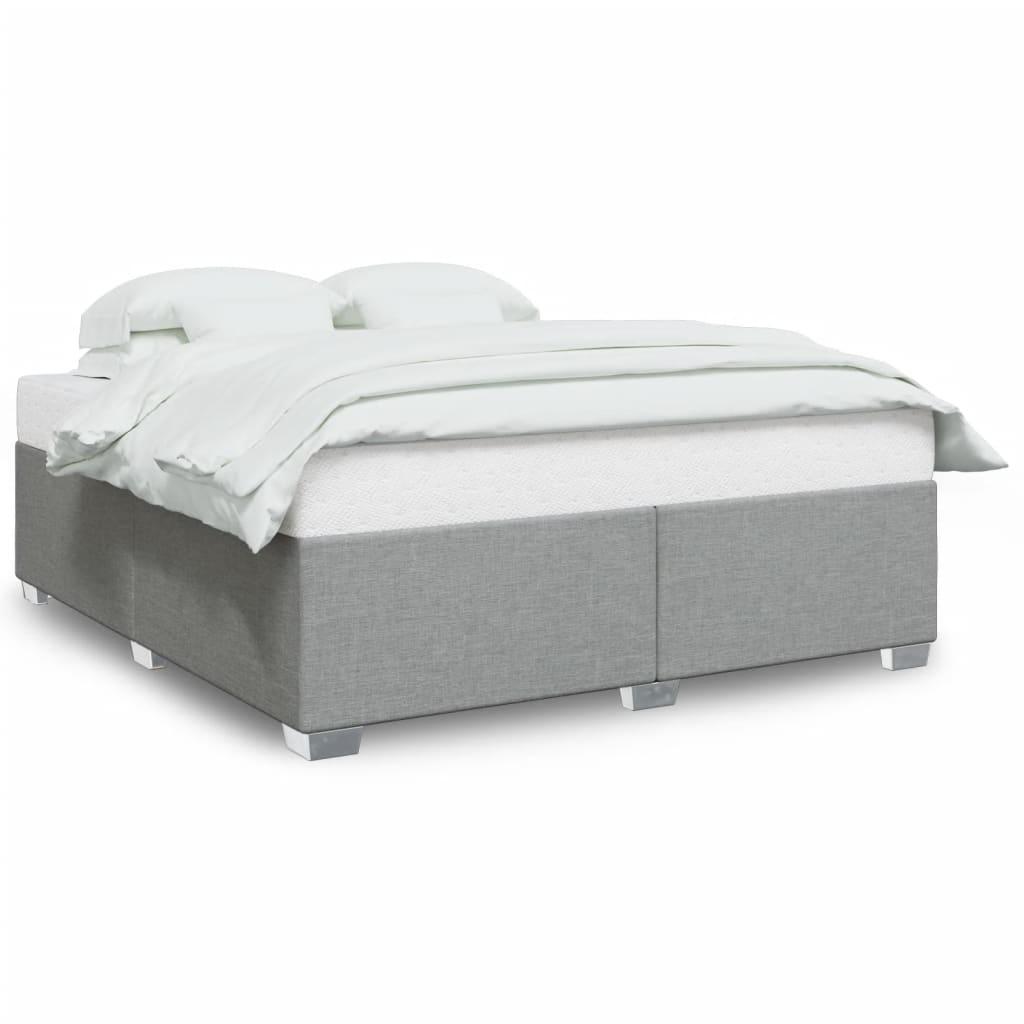 Sengeramme uden madras 200x200 cm stof lysegrå