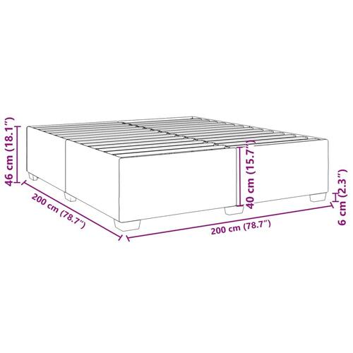 Sengeramme 200x200 cm stof gråbrun