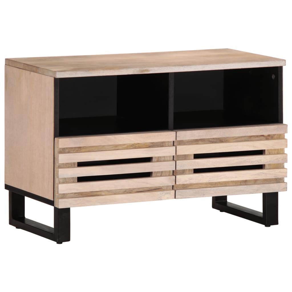 Tv Bord 70x34x46 Cm Massivt Mangotræ Hvid