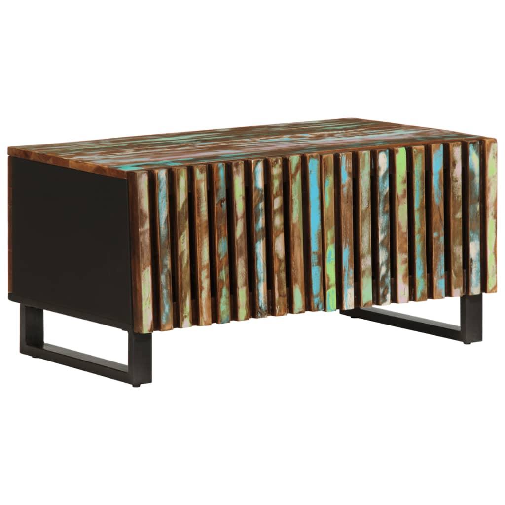 Sofabord i massivt akacietræ 80 × 51 × 40 cm - med opbevaring
