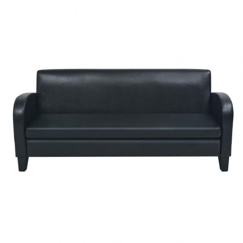 3-personers sofa i kunstlæder - sort, klassisk design