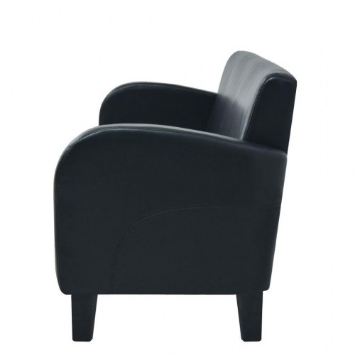 3-personers sofa i kunstlæder - sort, klassisk design