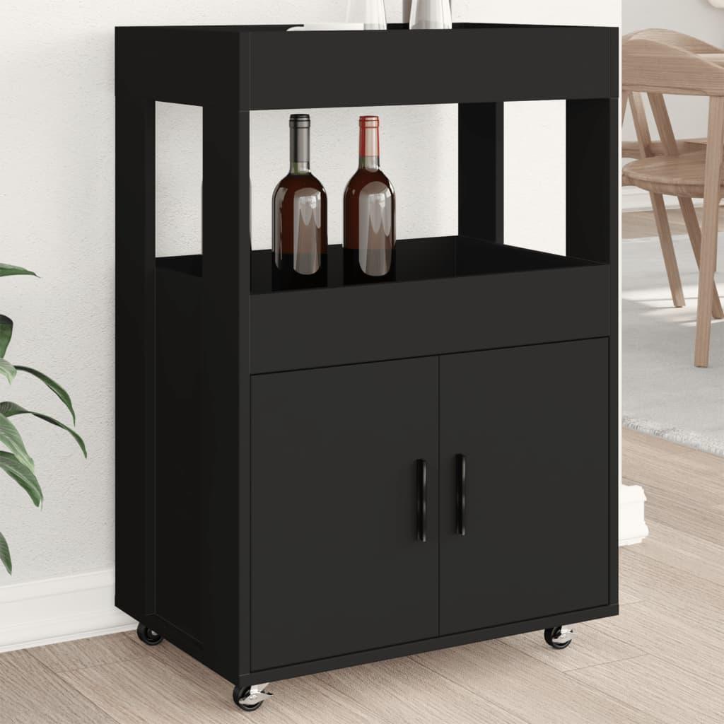 Barvogn 60x39,5x89 cm konstrueret træ sort