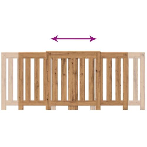 Radiatorskjuler 205x21,5x83,5 cm konstrueret træ egetræsfarvet