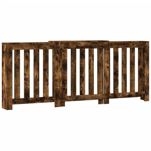 Radiatorskjuler 205x21,5x83,5 cm konstrueret træ røget egetræ