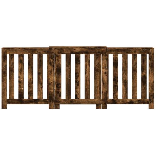 Radiatorskjuler 205x21,5x83,5 cm konstrueret træ røget egetræ