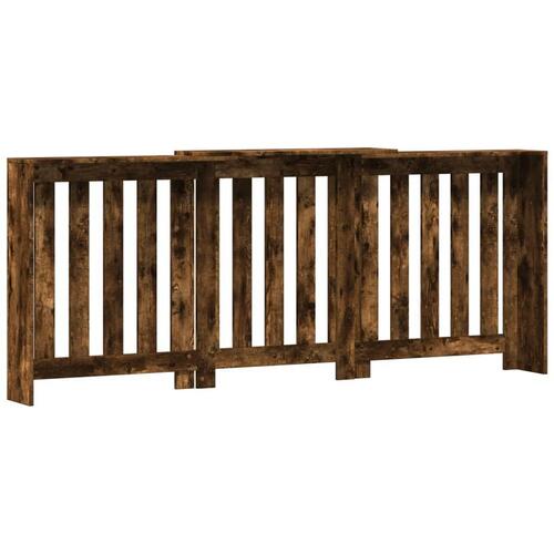 Radiatorskjuler 205x21,5x83,5 cm konstrueret træ røget egetræ