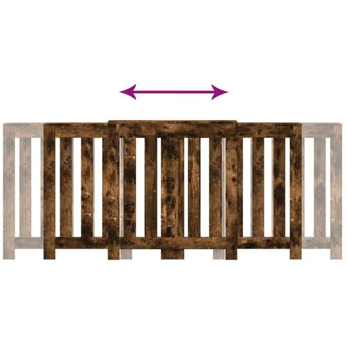 Radiatorskjuler 205x21,5x83,5 cm konstrueret træ røget egetræ