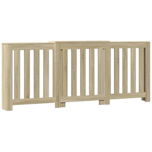 Radiatorskjuler 205 × 21,5 × 83,5 cm i konstrueret træ - sonoma-eg