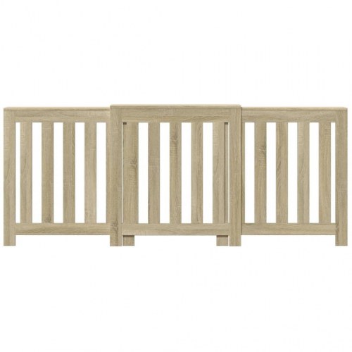 Radiatorskjuler 205 × 21,5 × 83,5 cm i konstrueret træ - sonoma-eg