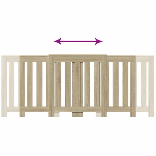 Radiatorskjuler 205 × 21,5 × 83,5 cm i konstrueret træ - sonoma-eg