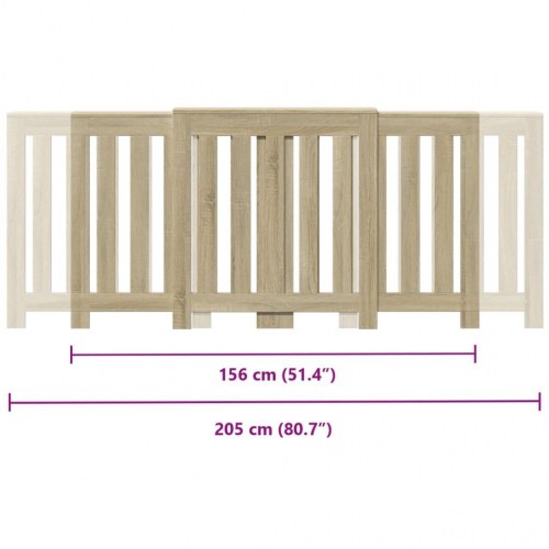 Radiatorskjuler 205 × 21,5 × 83,5 cm i konstrueret træ - sonoma-eg