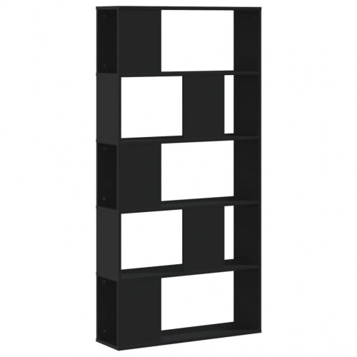 Bogreol med 5 hylder - sort, 80,4 x 23,5 x 162,5 cm