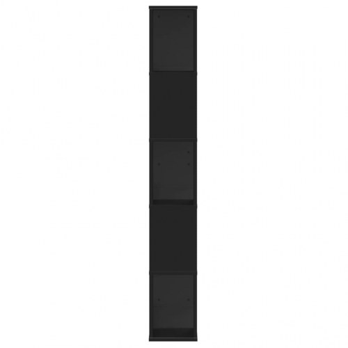 Bogreol med 5 hylder - sort, 80,4 x 23,5 x 162,5 cm