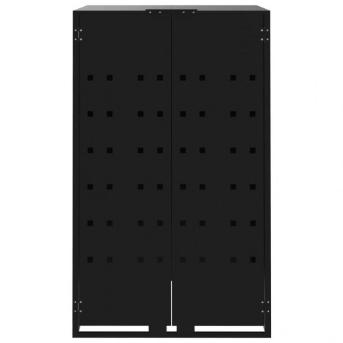Skraldespandsskjuler 69x79x117 cm 1 rum stål sort