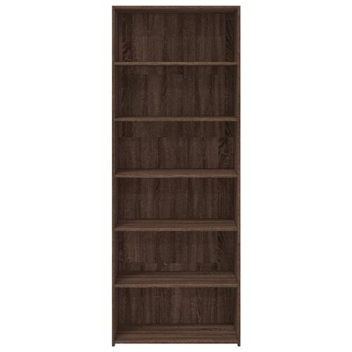 Reol 70x41x185 cm konstrueret træ brun egetræsfarve