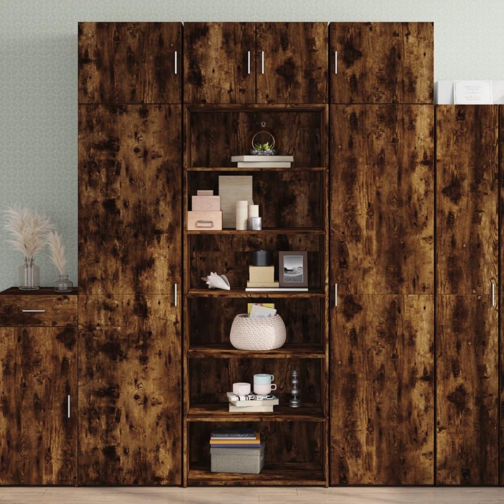 Reol 70 x 41 x 185 cm i konstrueret træ - røget egetræsfarve