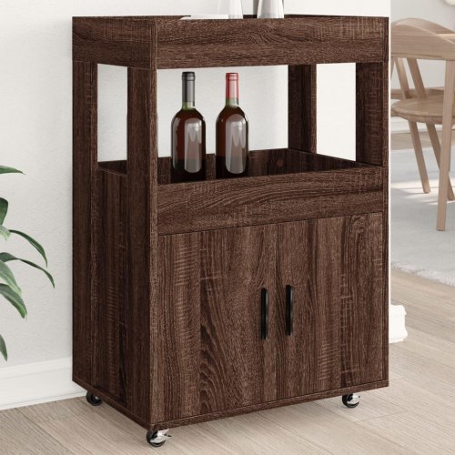 Barvogn 60x39,5x89 cm konstrueret træ brun egetræsfarve