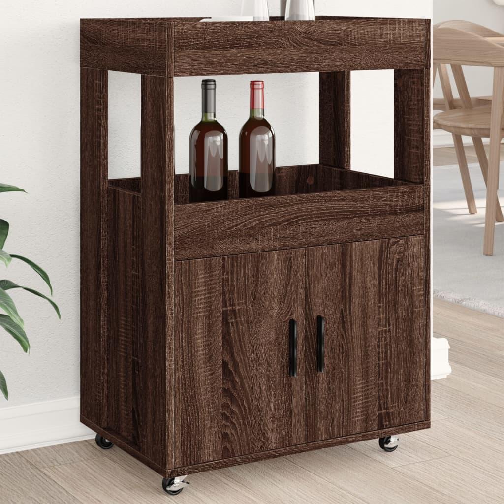 Barvogn 60x39,5x89 cm konstrueret træ brun egetræsfarve