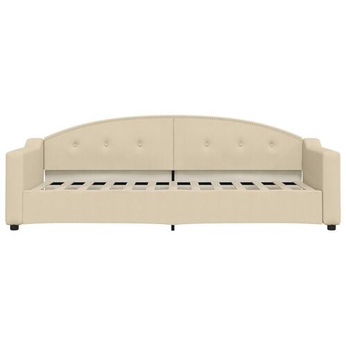 Daybed med udtræk 80x200 cm stof cremefarvet