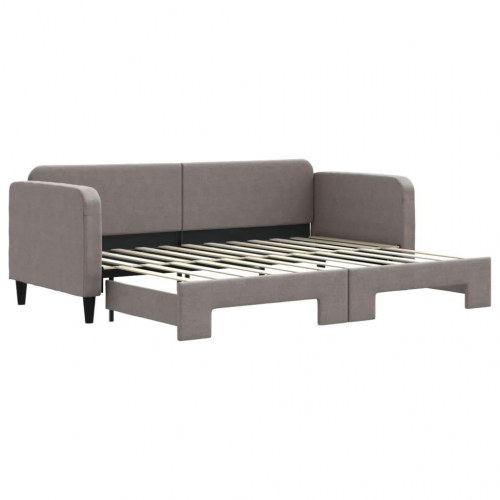 Daybed med udtræk 80×200 cm - stof, gråbrun