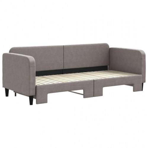 Daybed med udtræk 80×200 cm - stof, gråbrun