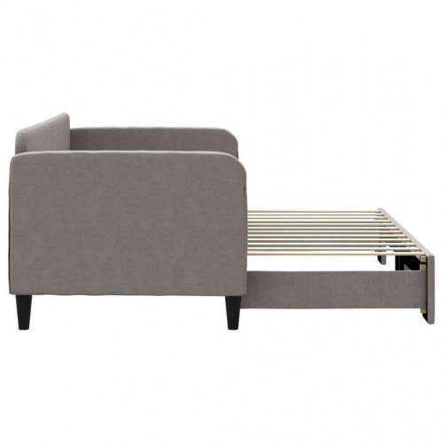Daybed med udtræk 80×200 cm - stof, gråbrun
