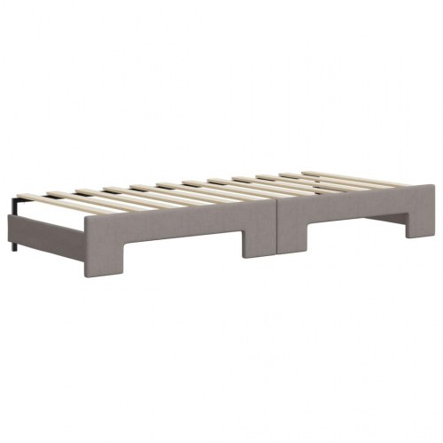 Daybed med udtræk 80×200 cm - stof, gråbrun