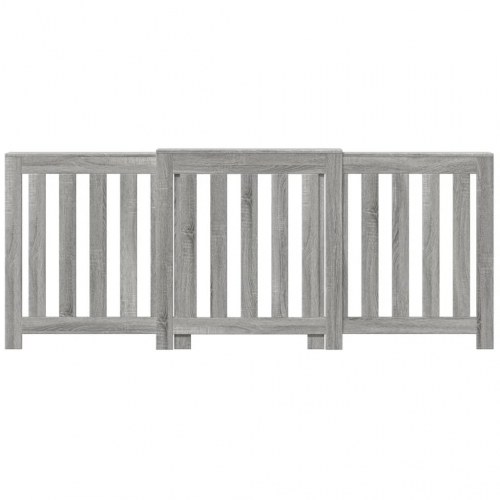 Radiatorskjuler med hylde 205 × 21,5 × 83,5 cm - konstrueret træ, grå sonoma-eg