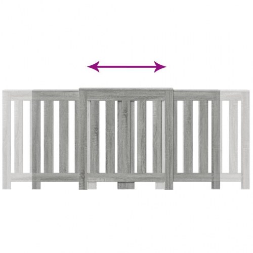 Radiatorskjuler med hylde 205 × 21,5 × 83,5 cm - konstrueret træ, grå sonoma-eg