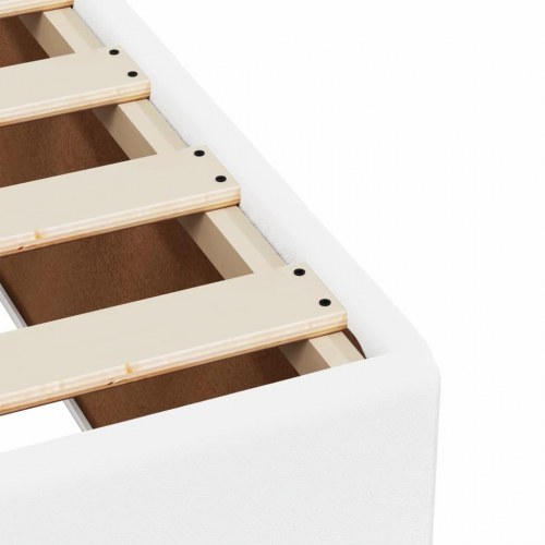 Kontinentalseng med madras 180x200 cm kunstlæder hvid