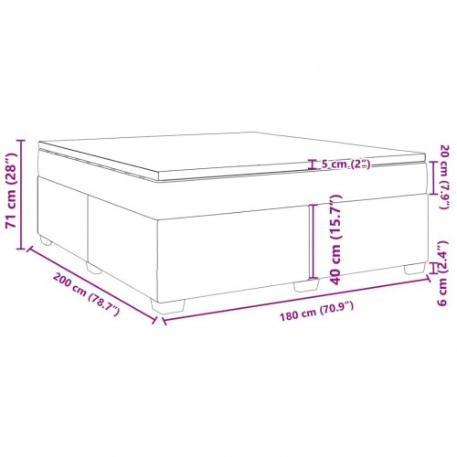 Kontinentalseng med madras 180x200 cm kunstlæder hvid