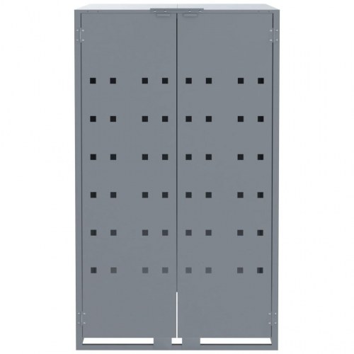 Skraldespandsskjuler 207x79x117 cm 3 rum stål grå