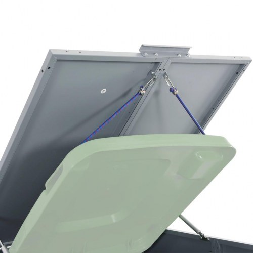 Skraldespandsskjuler 207x79x117 cm 3 rum stål grå