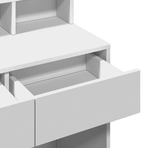 Makeupbord med LED-lys 80x41x134,5 cm hvid