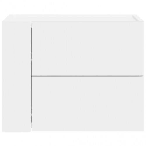 Væghængt sengebord med 2 skuffer 45 x 30 x 35 cm - hvid
