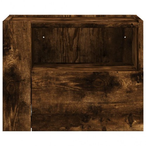 Væghængt sengebord 45 x 30 x 35 cm - røget egetræsfarve