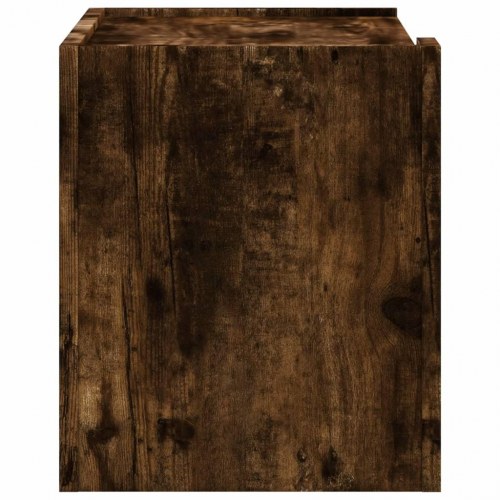 Væghængt sengebord 45 x 30 x 35 cm - røget egetræsfarve