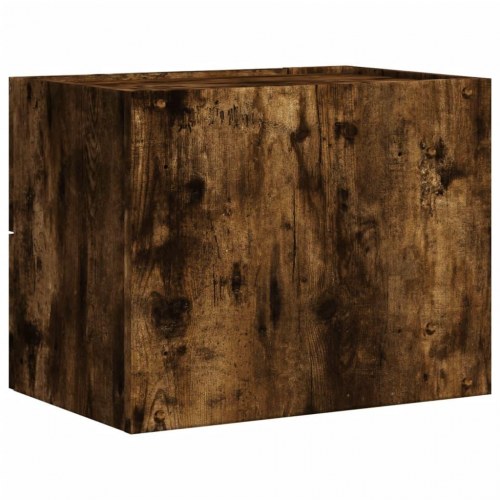 Væghængt sengebord med 2 skuffer 45 x 30 x 35 cm - røget egetræsfarve