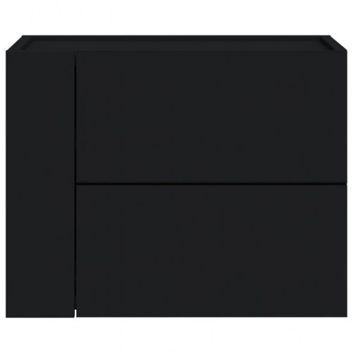 Væghængt sengebord 45 × 30 × 35 cm - sort med skuffer