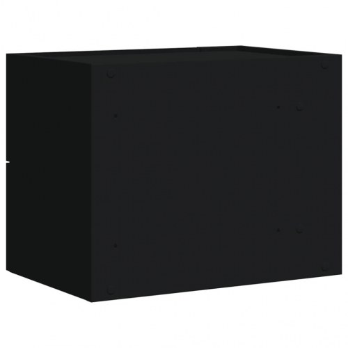 Væghængt sengebord 45 × 30 × 35 cm - sort med skuffer