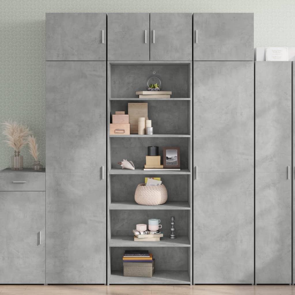 Reol/højskab 70 × 41 × 185 cm i konstrueret træ - betongrå