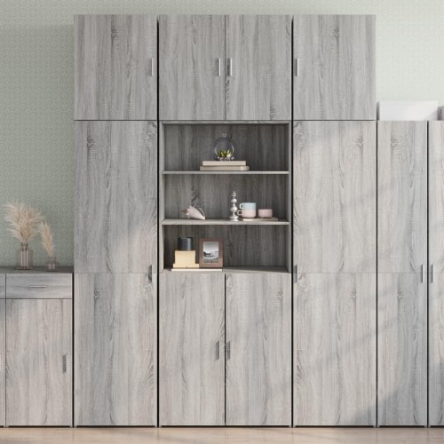 Skab 80x42,5x249 cm konstrueret træ grå sonoma-eg