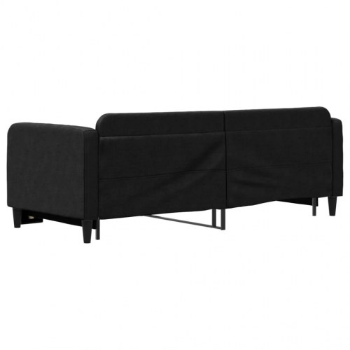 Daybed med udtræk 80×200 cm - stof, sort