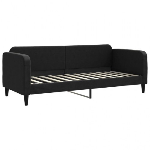 Daybed med udtræk 80×200 cm - stof, sort