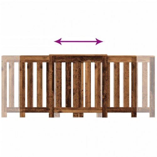 Radiatorskjuler 205 × 21,5 × 83,5 cm i konstrueret træ - antikt træ