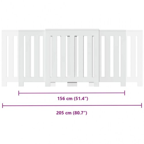 Radiatorskjuler 205x21,5x83,5 cm konstrueret træ hvid