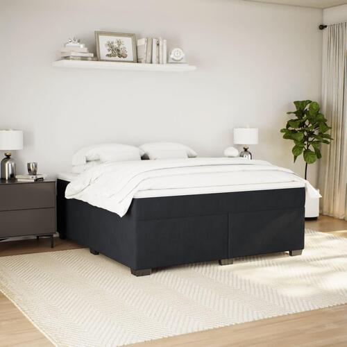 Kontinentalseng med madras 180x200 cm fløjl sort