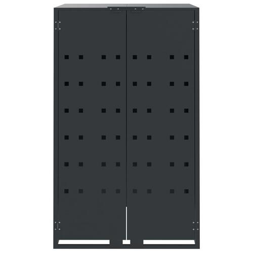 Skraldespandsskjuler 276x79x117 cm 4 rum stål antracit