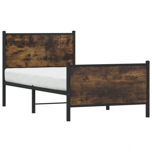 Sengeramme 80 x 200 cm i metal - røget egetræsfarve